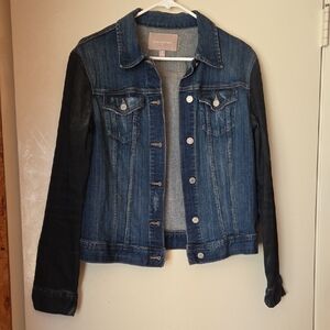 Banna Republic Blue Denim Jacket with Black Sleeves